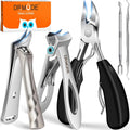 Heavy Duty Nail Clipper Set for Thick & Ingrown Nails - 6 Pieces with Carrying Case
