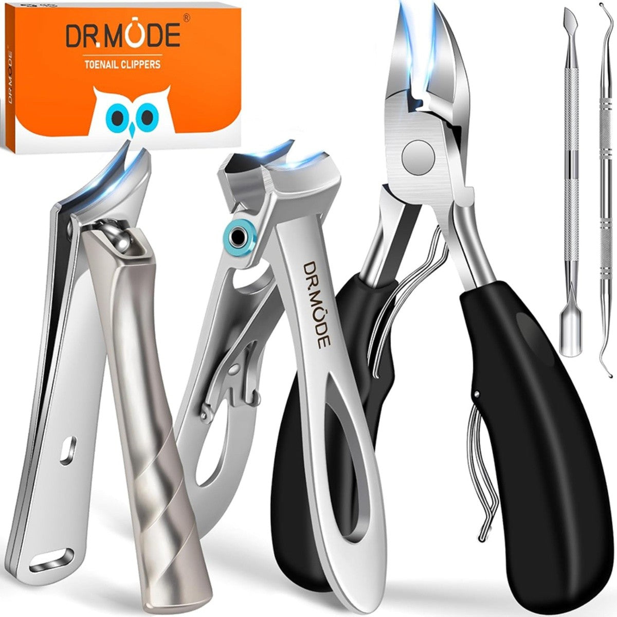 Heavy Duty Nail Clipper Set for Thick & Ingrown Nails - 6 Pieces with Carrying Case