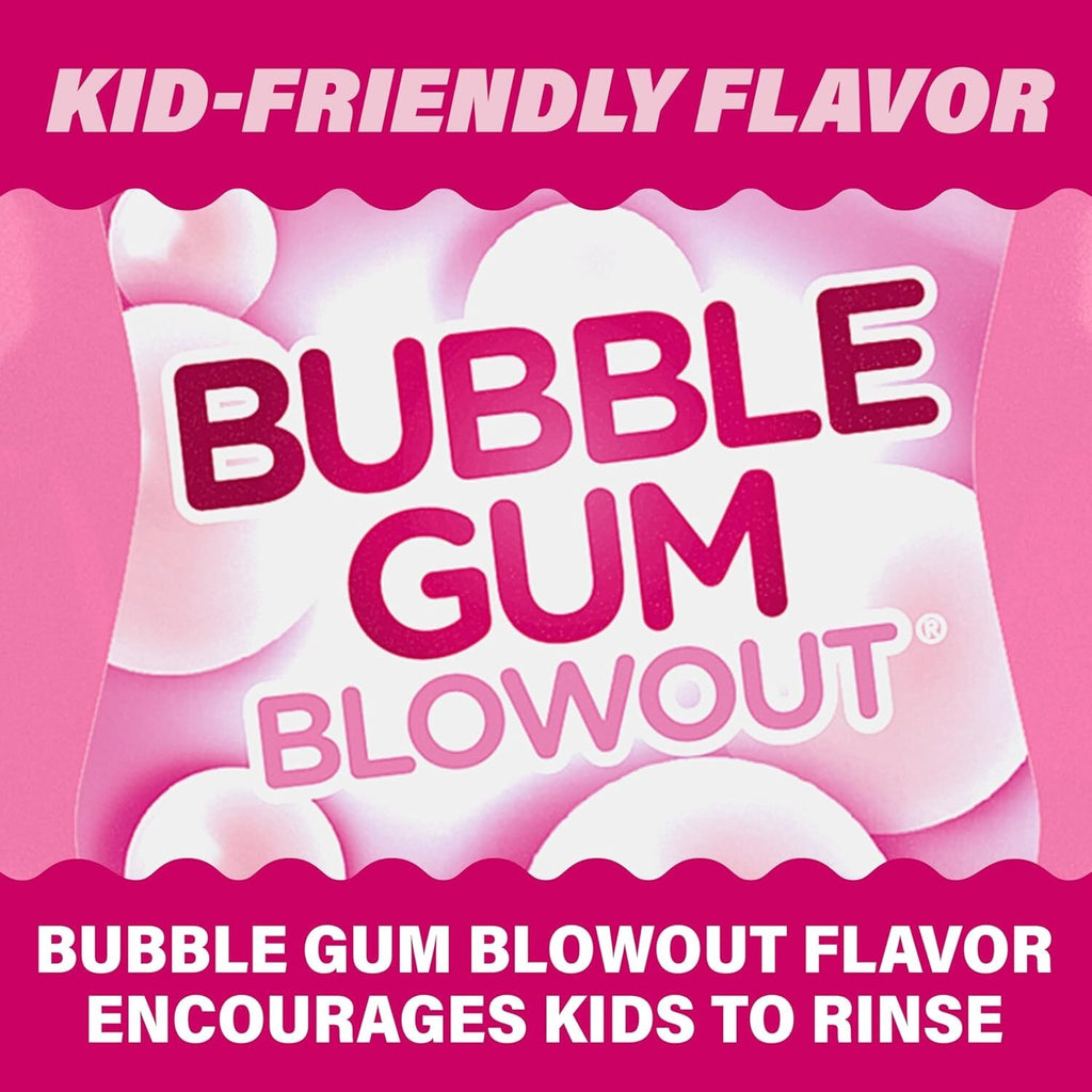Kids Fluoride Mouthwash Bubblegum Flavor 16.9oz - Cavity Prevention & Fresh Breath