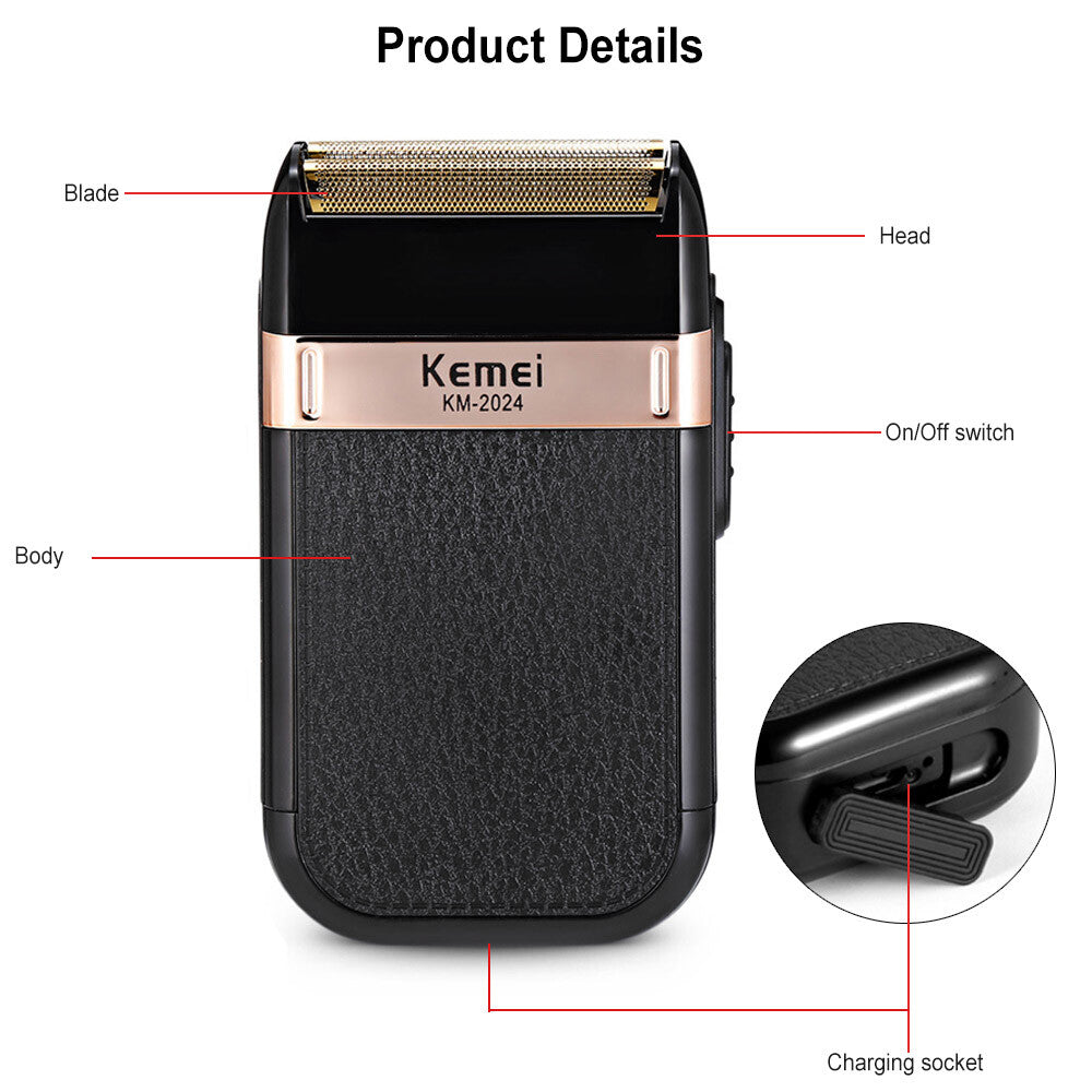 Rechargeable Electric Beard Trimmer and Shaver for Men - Cordless Bald Razor