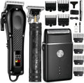 Cordless 3-in-1 Hair Clippers Grooming Kit with LED Display & Accessories