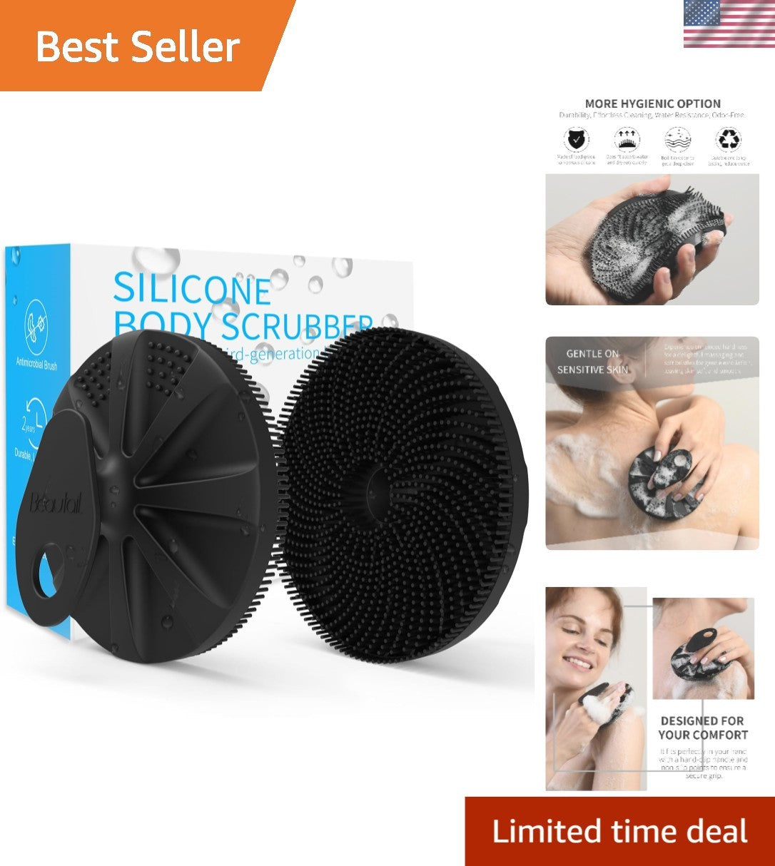 Silicone Body Scrubber with Soft Massage for Daily Exfoliation