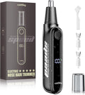 USB Rechargeable Ear Nose Hair Trimmer with LED Display Dual-Edge Blades for Men and Women