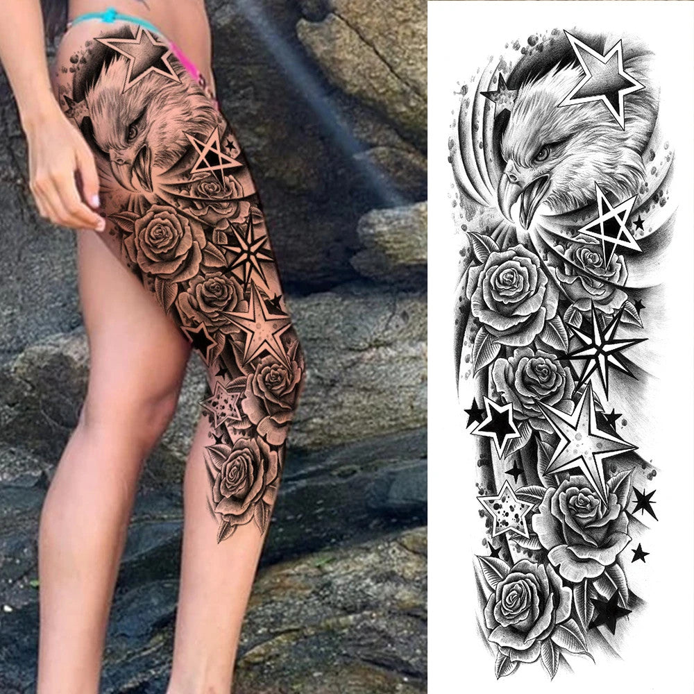 Full Arm Temporary Tattoos Sleeve for Men and Women – Realistic Warrior Design
