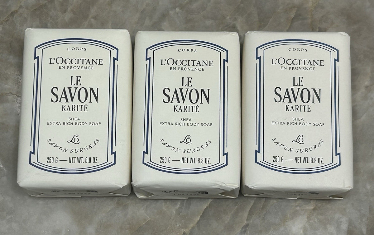 Shea Body Soap Set - Extra Rich, Vegan, 3-Pack 250g Each