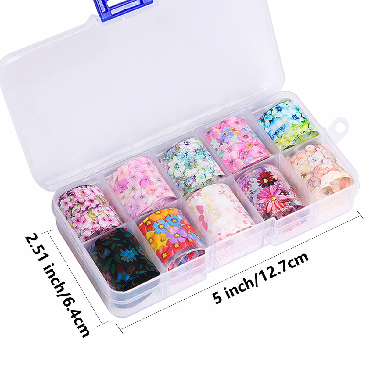 Nail Art Foil Transfer Sheets - 30 Rolls Floral & 3D Designs for Nails