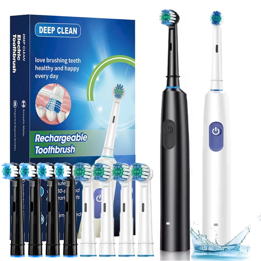 Rechargeable Electric Toothbrush with 5 Modes & 4 Replacement Heads
