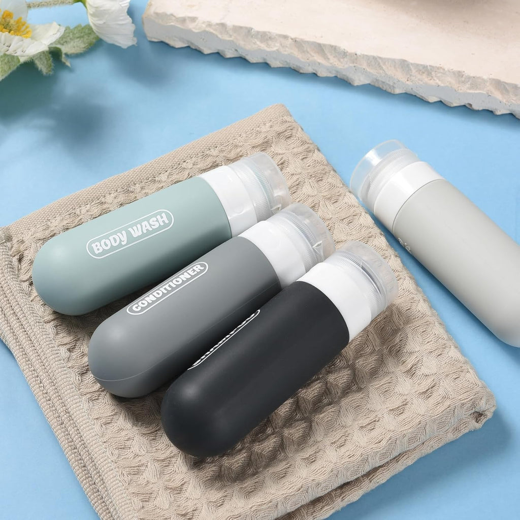 TSA Approved 3oz Travel Bottles Set - Refillable Silicone Toiletry Containers