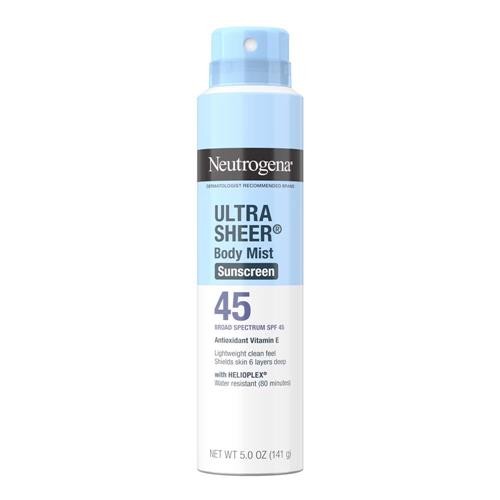 Neutrogena Ultra Sheer Body Mist Sunscreen SPF 45 - 5 oz Broad Spectrum SPF 45