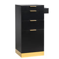 Hair Stylist Cabinet with 3 Heat-Resistant Dryer Holders and Storage