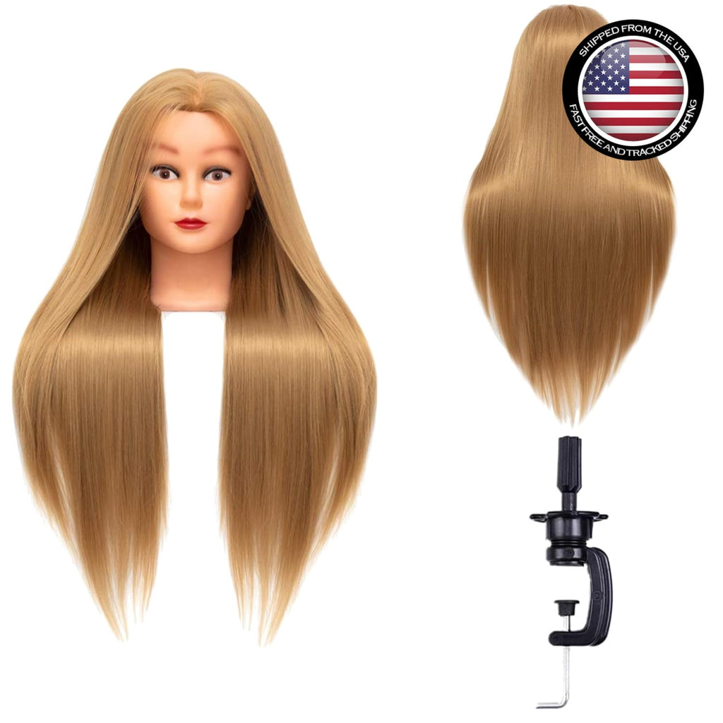 High-Temperature Synthetic Mannequin Head for Hair Styling Practice - 26-28 Inches