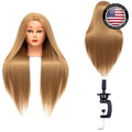 High-Temperature Synthetic Mannequin Head for Hair Styling Practice - 26-28 Inches