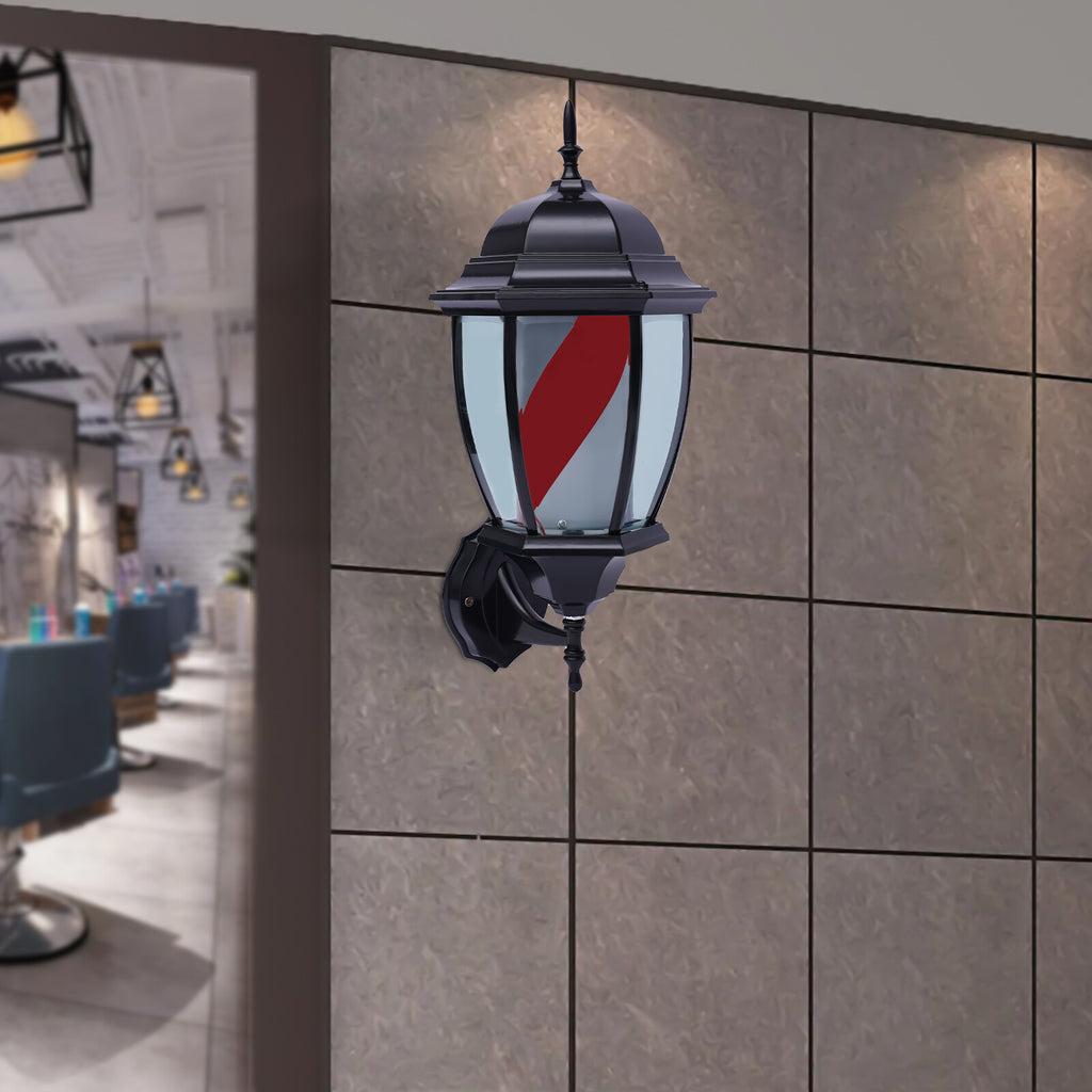 20 Inch LED Barber Pole Sign - Waterproof Rotating Light for Hair Salons