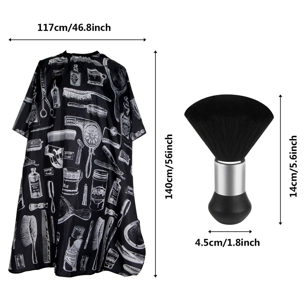 Professional Hairdressing Cape with Neck Duster Brush - Waterproof & Adjustable