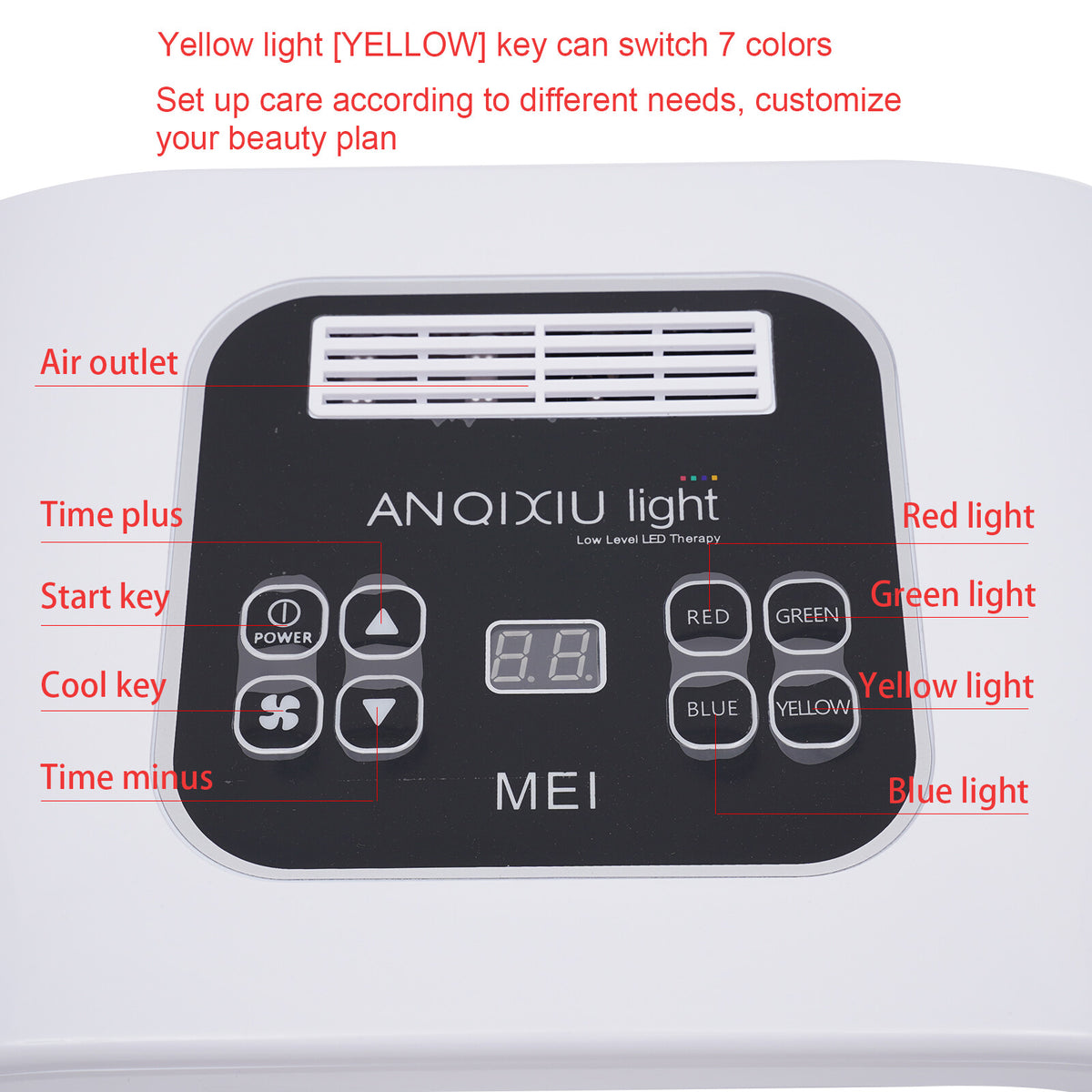 7-Color LED Light Therapy Facial Skin Rejuvenation Machine for Anti-Aging