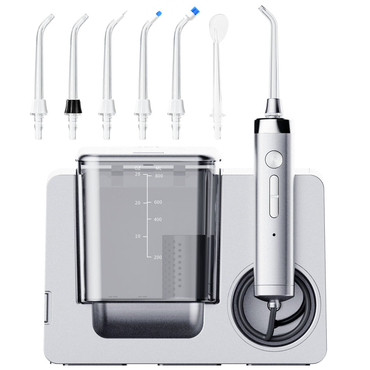 Electric Water Flosser Oral Irrigator with 6 Tips 800ml Reservoir, Multiple Modes
