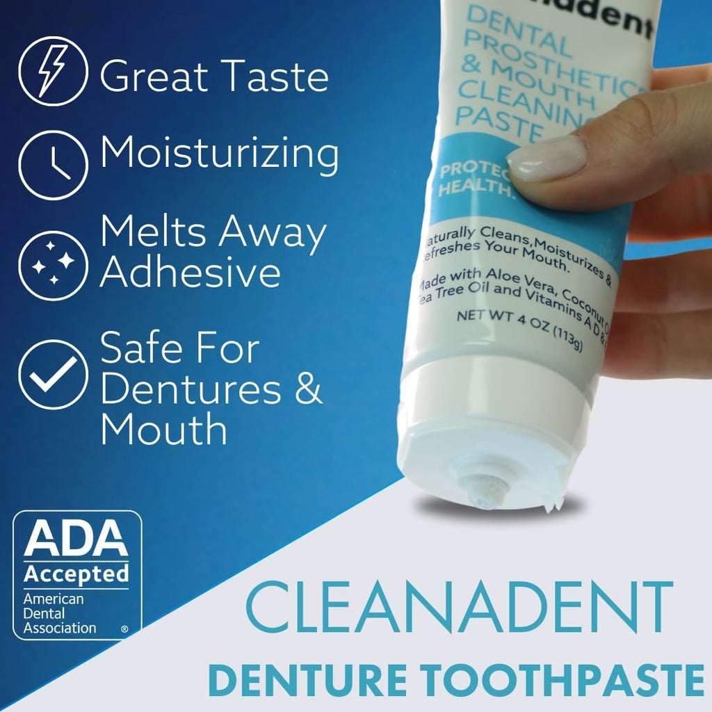 Denture and Gum Cleaning Paste - 4 Fl Oz, Suitable for All Denture Types