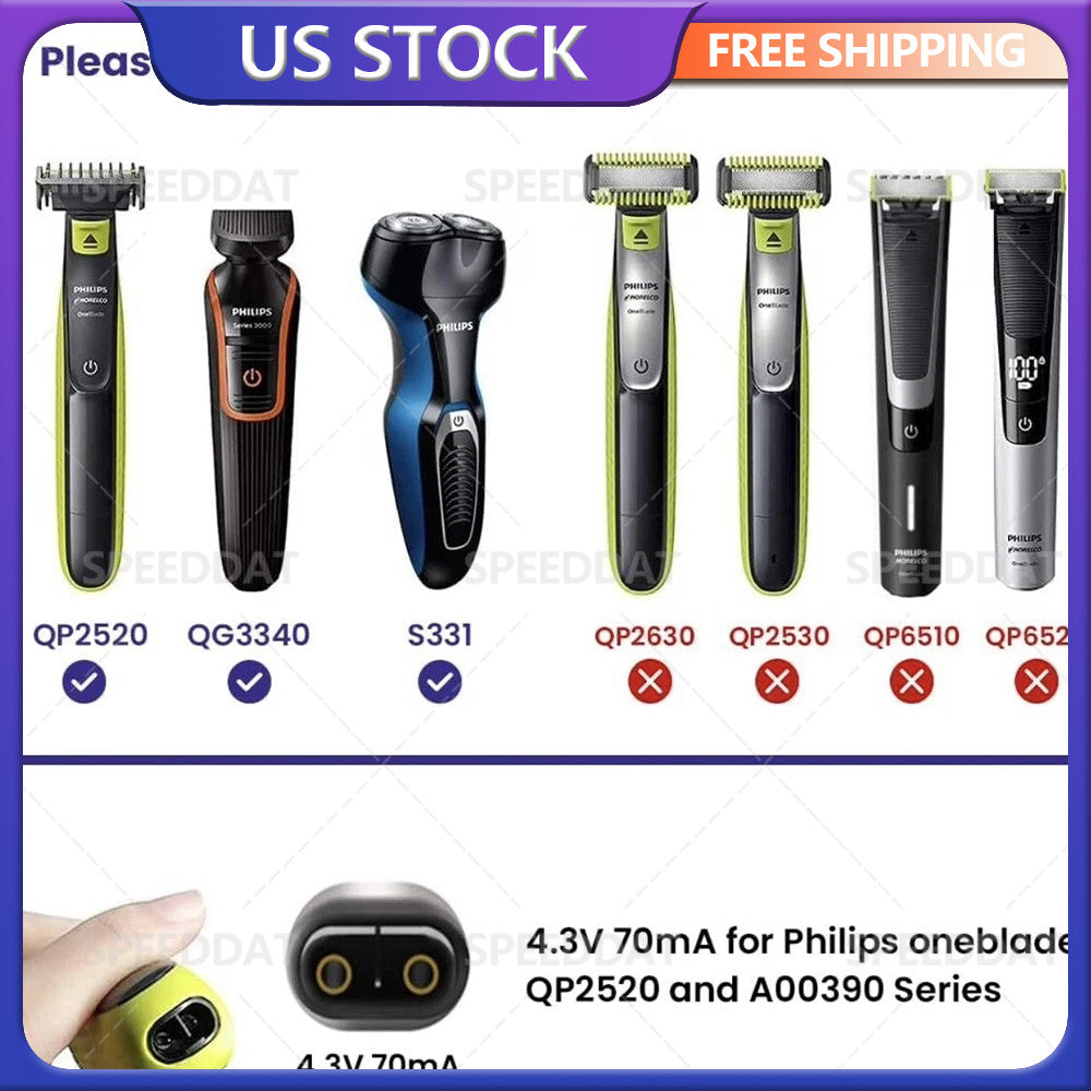Power Cord Replacement for Philips Norelco OneBlade Shaver MG3740 MG3910 QP2520