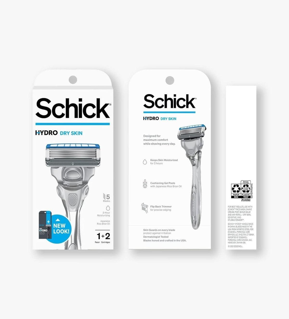 12 Pack Schick Hydro Dry Skin Razor & Blade Cartridges with Handles