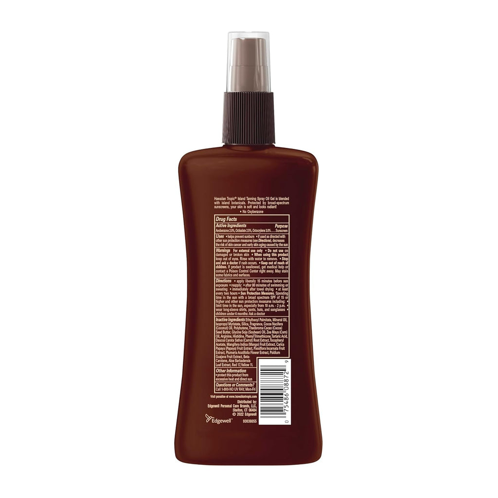 Broad Spectrum Sunscreen Spray SPF 15 Dry Oil for Tanning & Skin Hydration