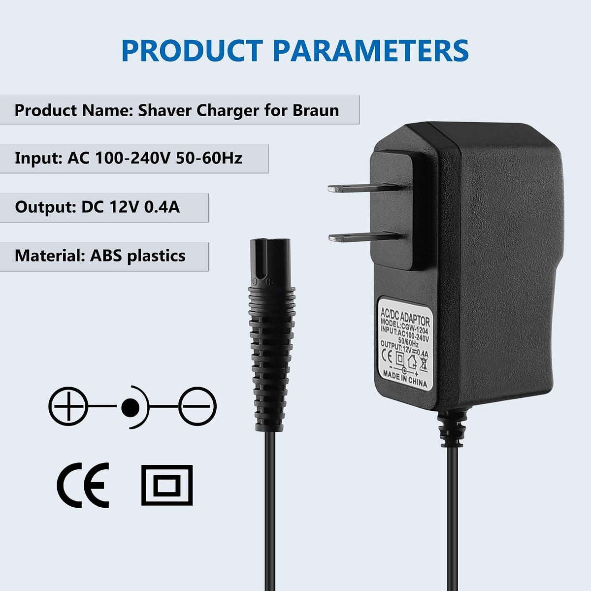 12V Braun Shaver Charger for Series 9 8 7 6 5 3 1 XT5 Electric Razor Power Cord