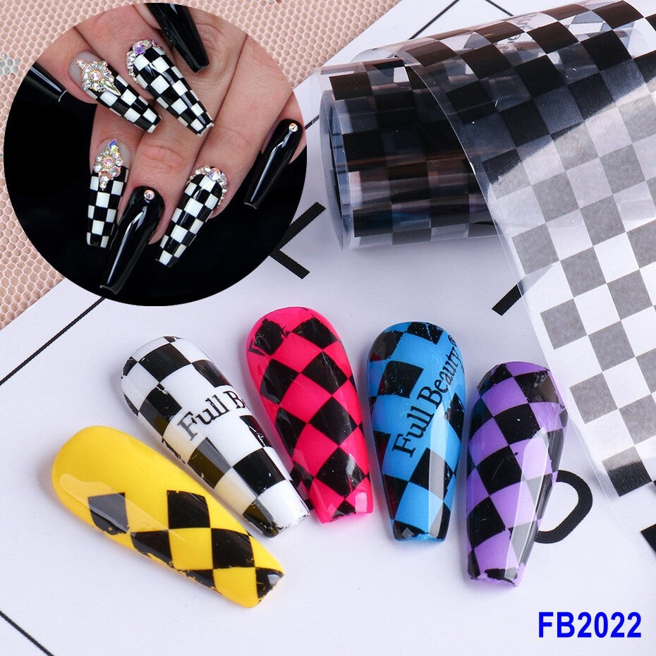 Holographic Nail Foil Transfer Stickers 10pcs Snake Heart Star Decor