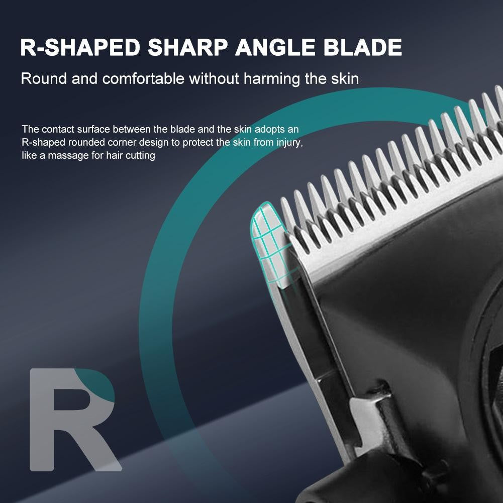 Professional 6-Piece Cordless Hair Clipper Set for Men with Adjustable Blades