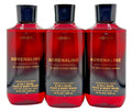 3-Pack Adrenaline 3-in-1 Hair Face Body Wash 10 oz Men’s Grooming
