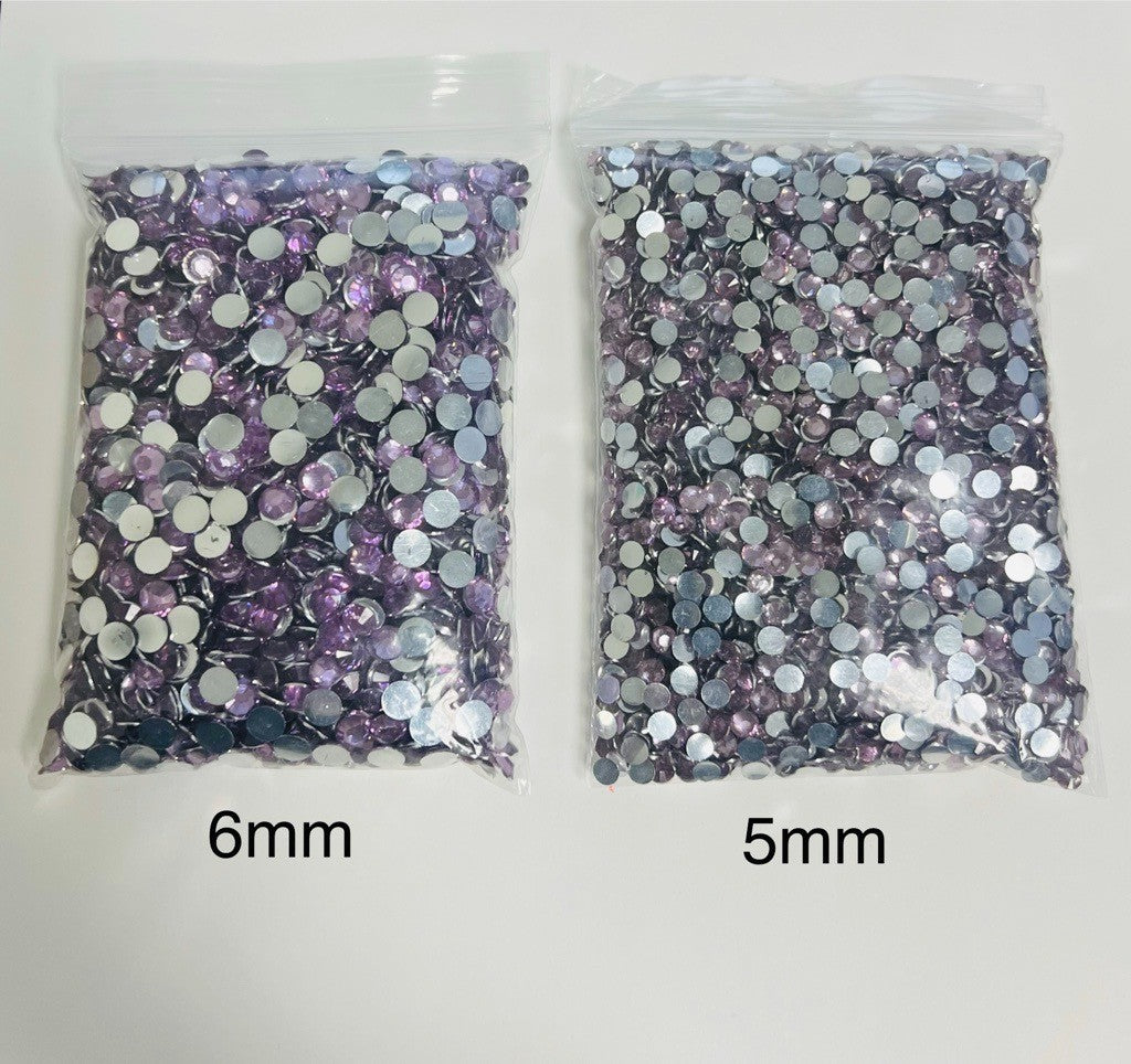 Light Purple Rhinestones Flat Back Round Jewelry Crafting Gems Multipack - 5 Sizes