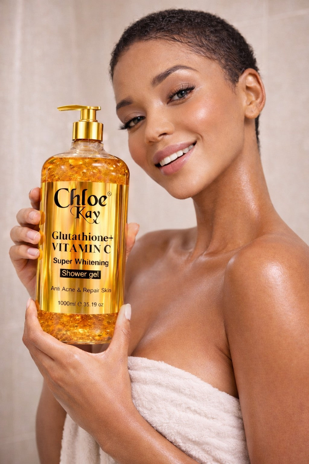 Luxury Glutathione Vitamin C Shower Gel for Brightening & Hydration