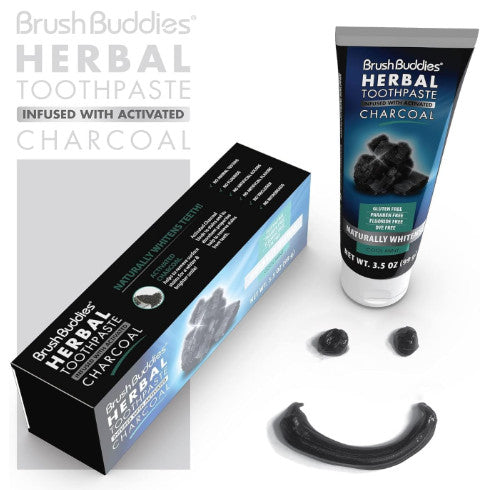 Herbal Charcoal Toothpaste Fluoride-Free Whitening Cool Mint 3.5oz