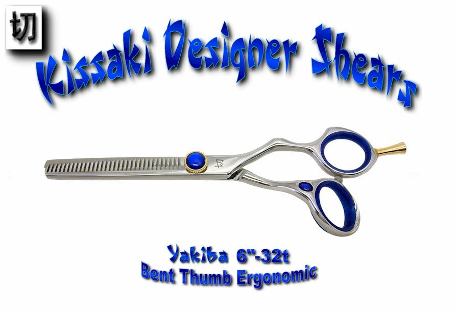 Professional Hair Thinning Shears 6.0 Inch Ergonomic Bent Thumb Japanese Steel