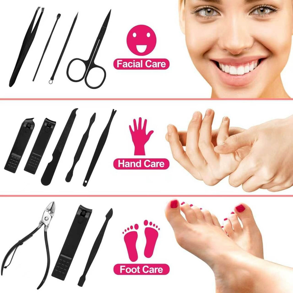 12-Piece Manicure and Pedicure Kit with Stainless Steel Nail Clippers and Tools
