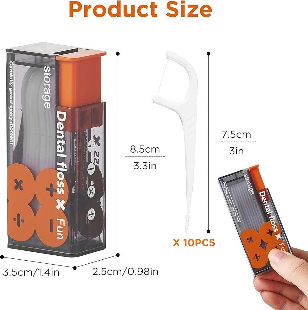 Portable Dental Floss Dispenser with 10 Picks Travel Oral Care Tool
