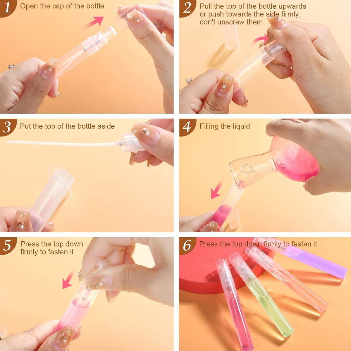 8ml Mini Refillable Spray Bottles 10 Pack for Travel Perfume & Cosmetics