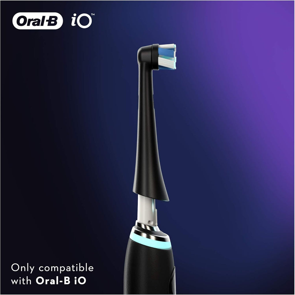 Electric Toothbrush Replacement Heads Black 4-Pack for Oral-B IO