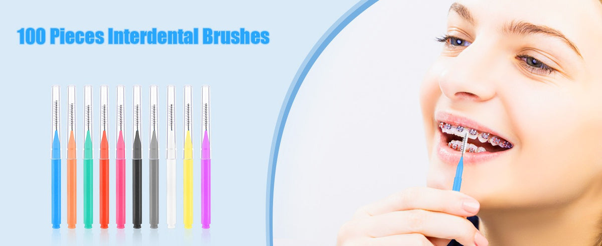 Dental Flossers with 3 Sizes & Colors, Gentle Interdental Toothpick Brushes