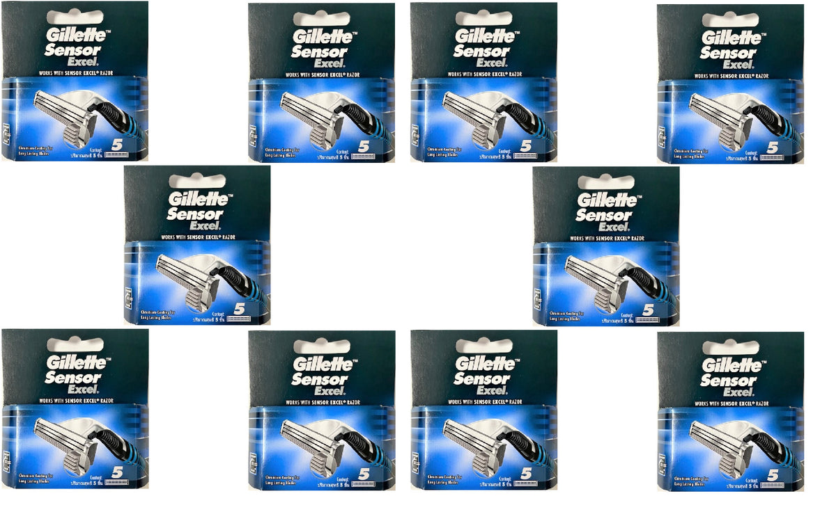 Gillette Sensor Excel Razor Blades Cartridge Refills - 25 Pack