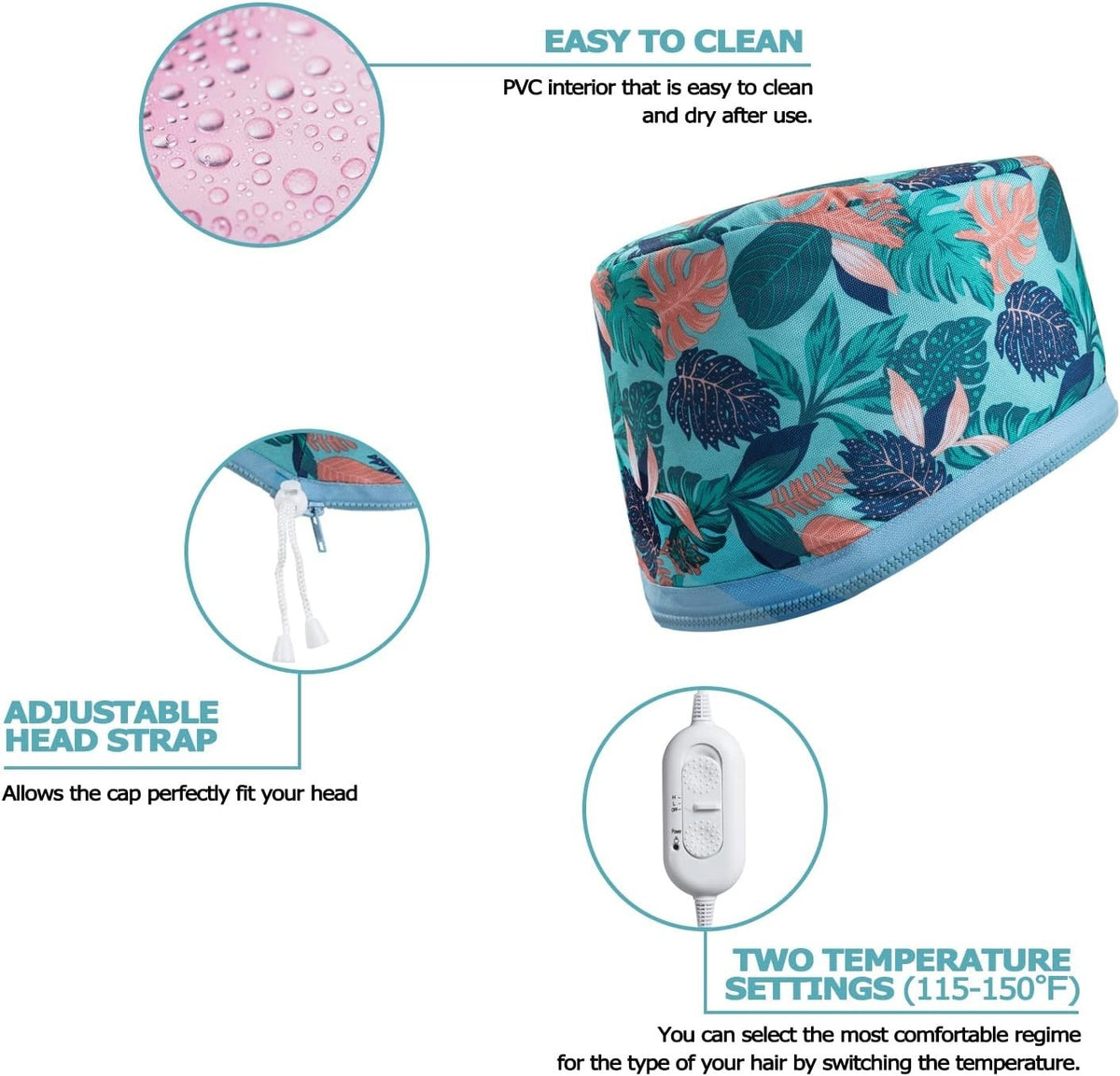 Electric Hair Steamer with Adjustable Heat for Deep Conditioning and Shine