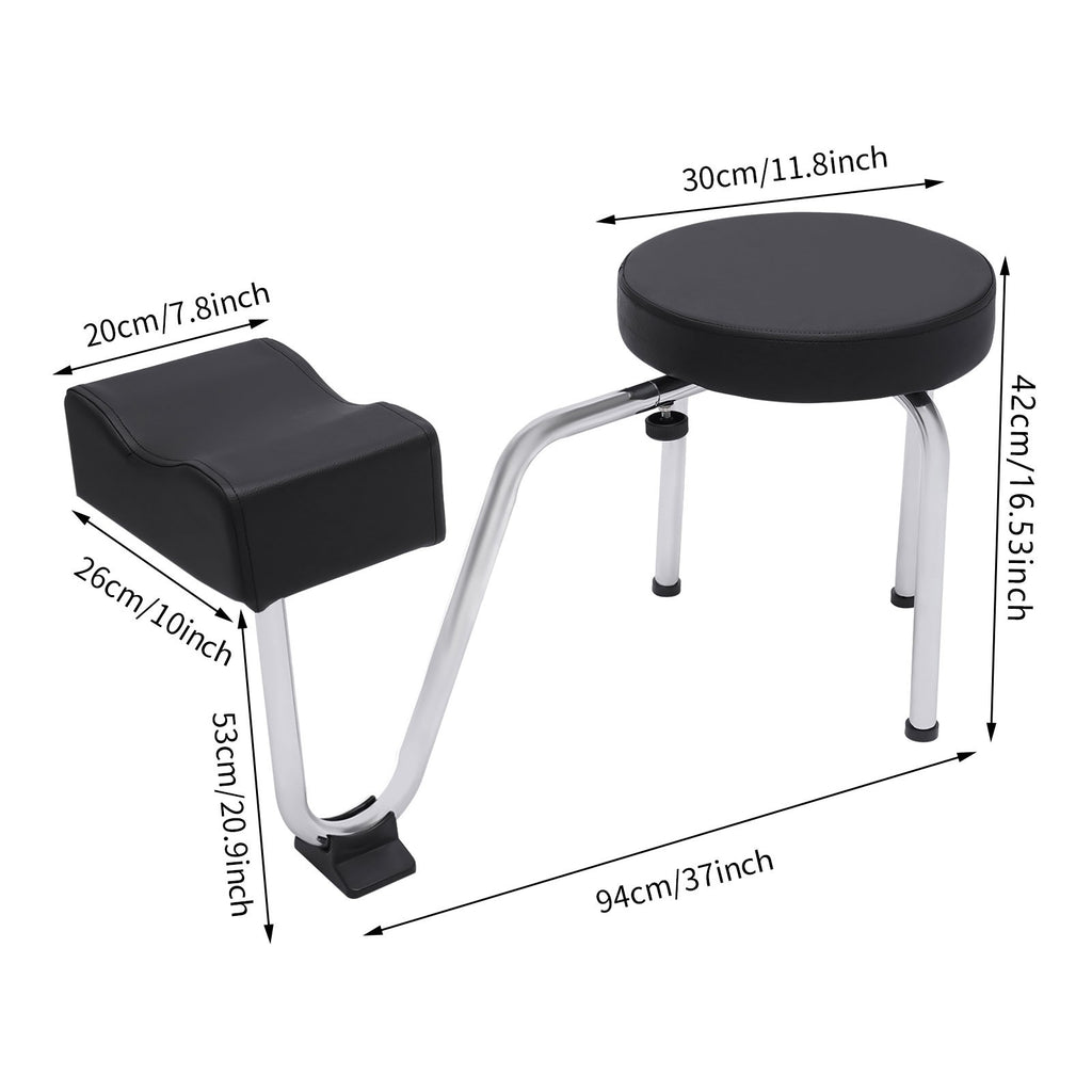Adjustable Pedicure Stool with Leg Rest for Nail Salon & Tattoo Chair
