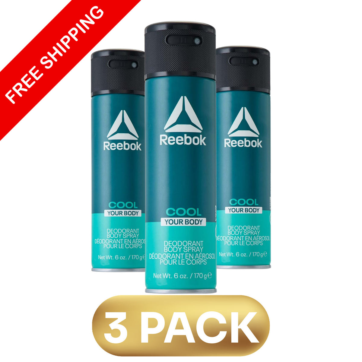 Men's Deodorant Body Spray 3 Pack - Cool Your Body Scent, Long-Lasting Freshness