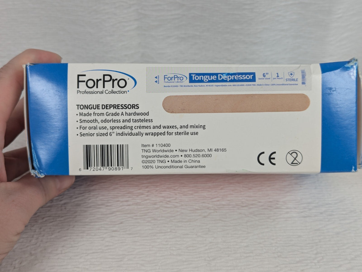 Tongue Depressors - 100 Individually Wrapped, 6"