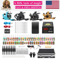 Complete Tattoo Kit with 4 Tattoo Machines, 54 Inks, Power Supply & Foot Pedal