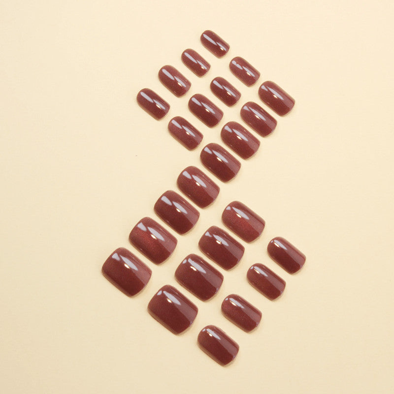 Pink Glitter Cat Eye Short Square Press-On Nails - 48 Pack, Fake Nail Set