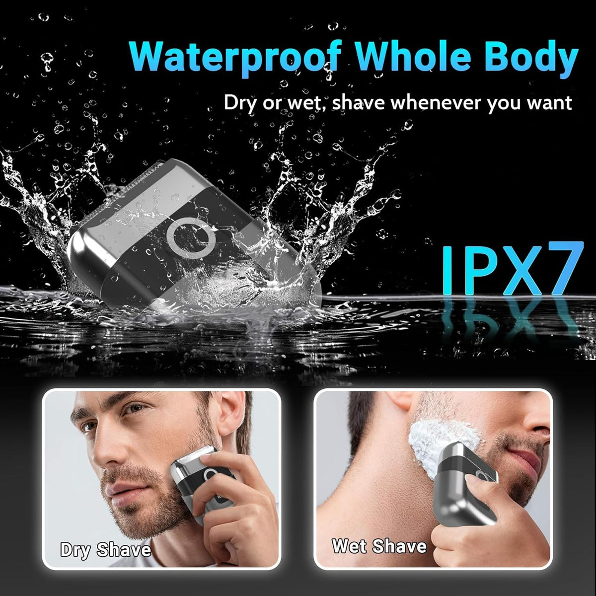 Men's Electric Foil Shaver - Wet & Dry 3-Blade Razor, USB-C Rechargeable