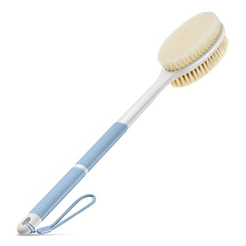 Long Handle Bath Brush with Anti-Slip Grip 17.1 Inch Back Scrubber Stiff & Soft Bristles