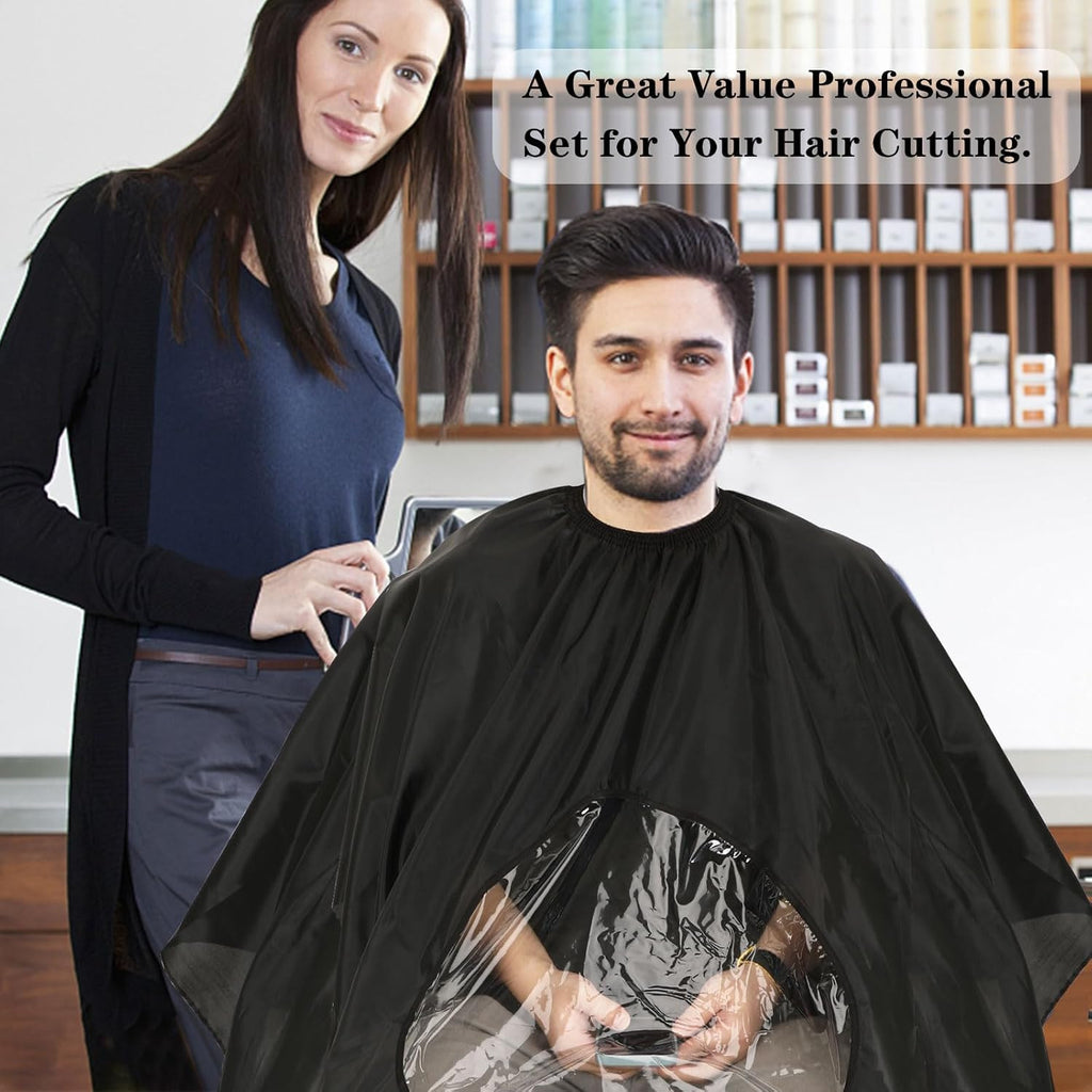 Professional Barber Capes for Haircutting with Adjustable Design and Viewing Window