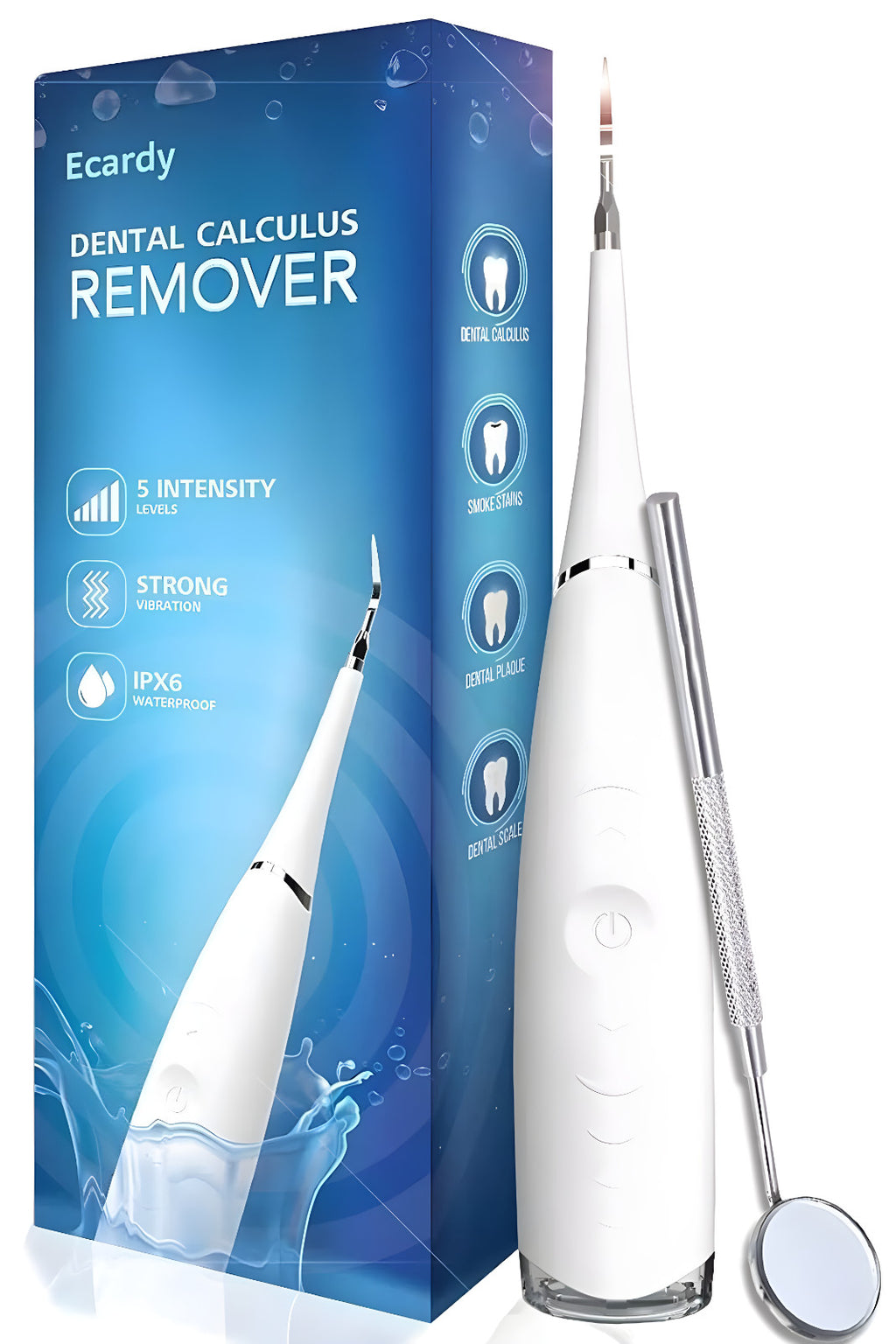 Ultrasonic Tooth Cleaner Kit for Dental Plaque Tartar & Stain Removal