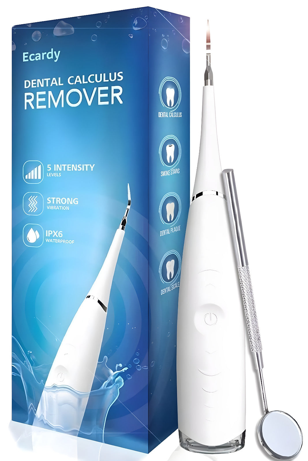 Ultrasonic Tooth Cleaner Kit for Dental Plaque Tartar & Stain Removal
