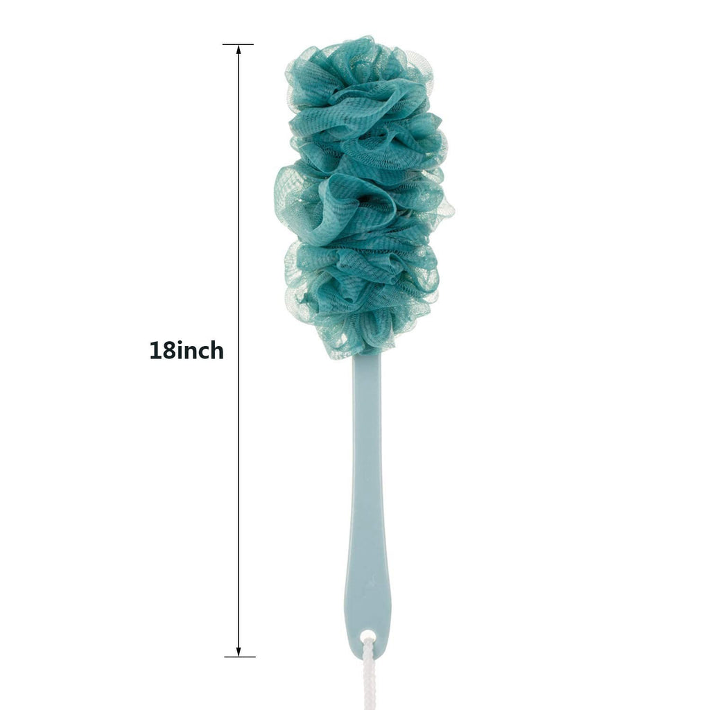 Long Handle Bath Scrubber with Soft Nylon Loofah for Full Body Cleaning